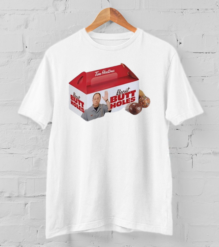 Tim Hortons Brent Butt Holes Box With Donuts T-Shirt