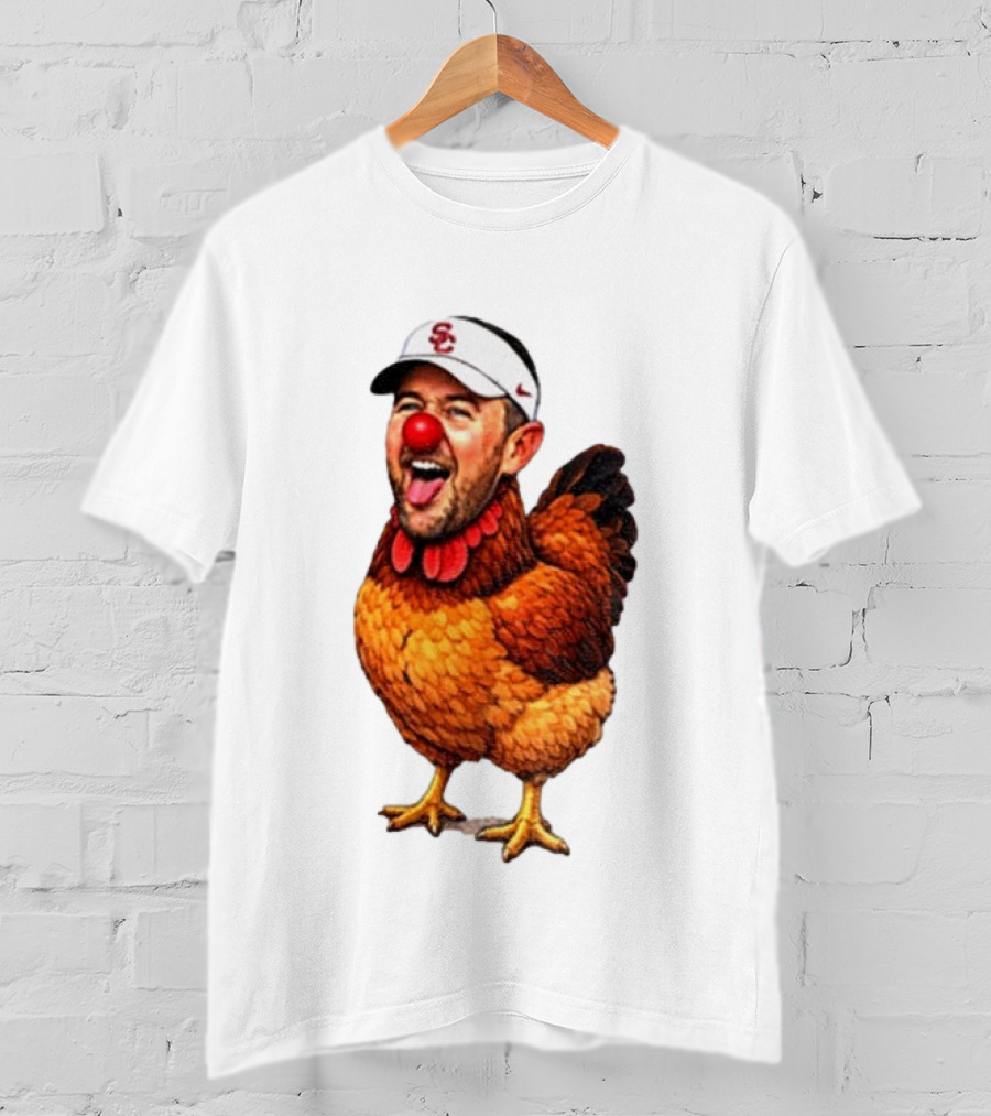 USC Coach Lincoln Riley Chicken Parody With Red Nose Clown Face T-Shirt