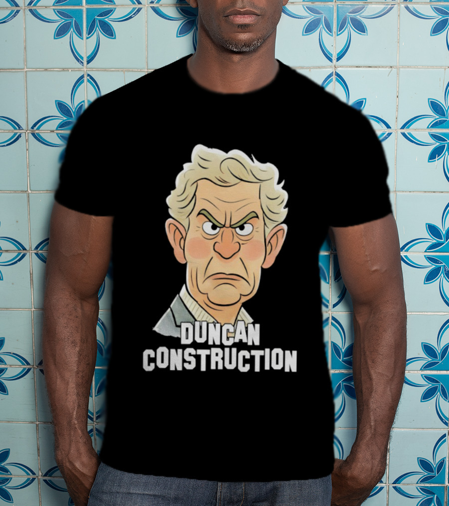 Duncan Construction Grumpy Caricature T-Shirt