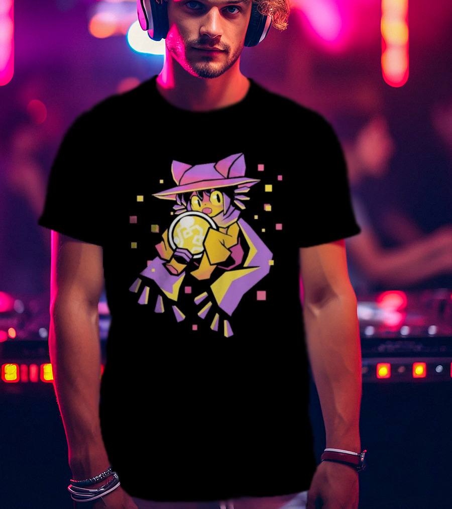 OneShot Niko Holding Lightbulb Pixel Art Purple Yellow T-Shirt