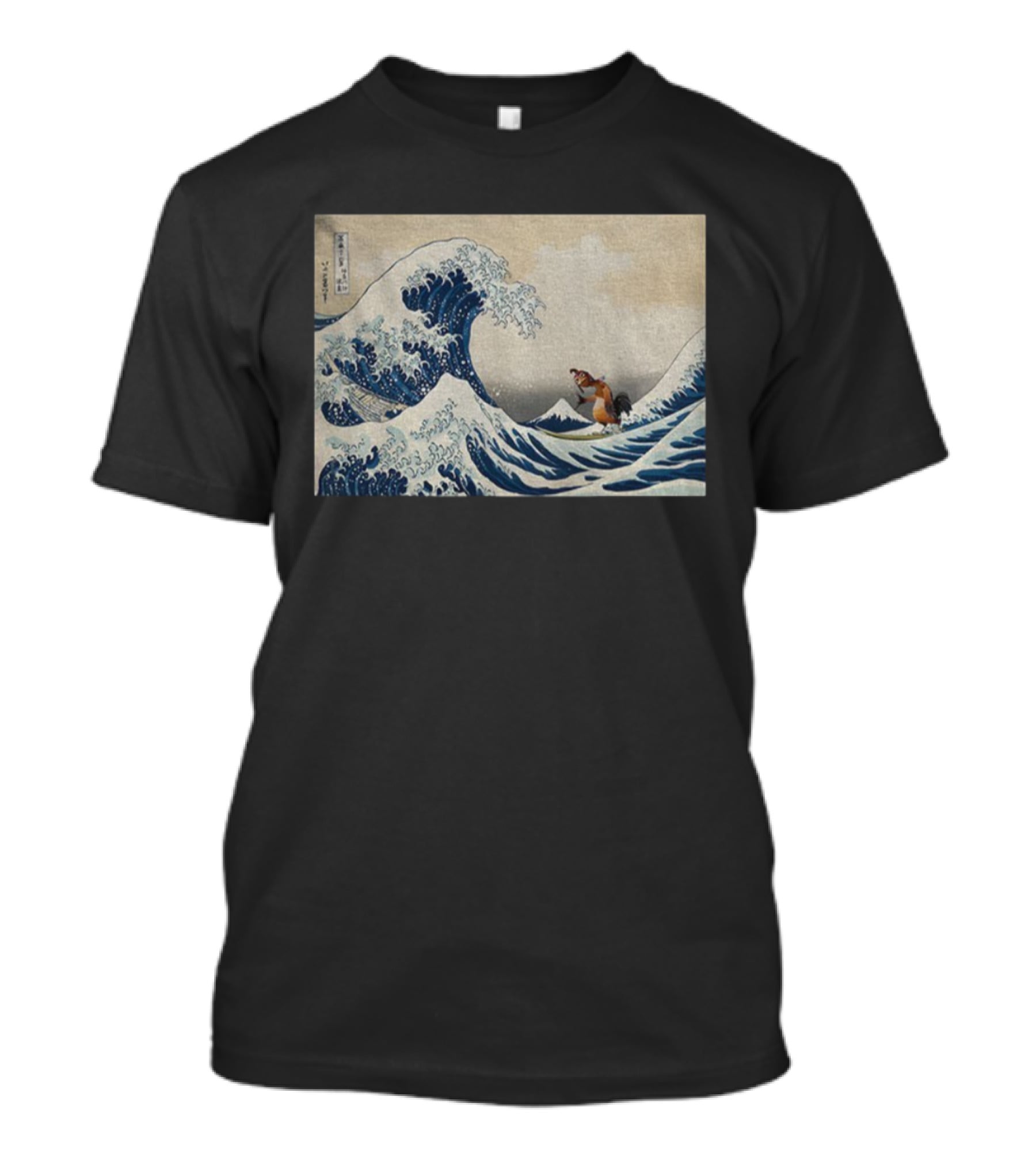 Great Wave Kanagawa Chicken Joe Meme Funny Ukiyo E T-Shirt