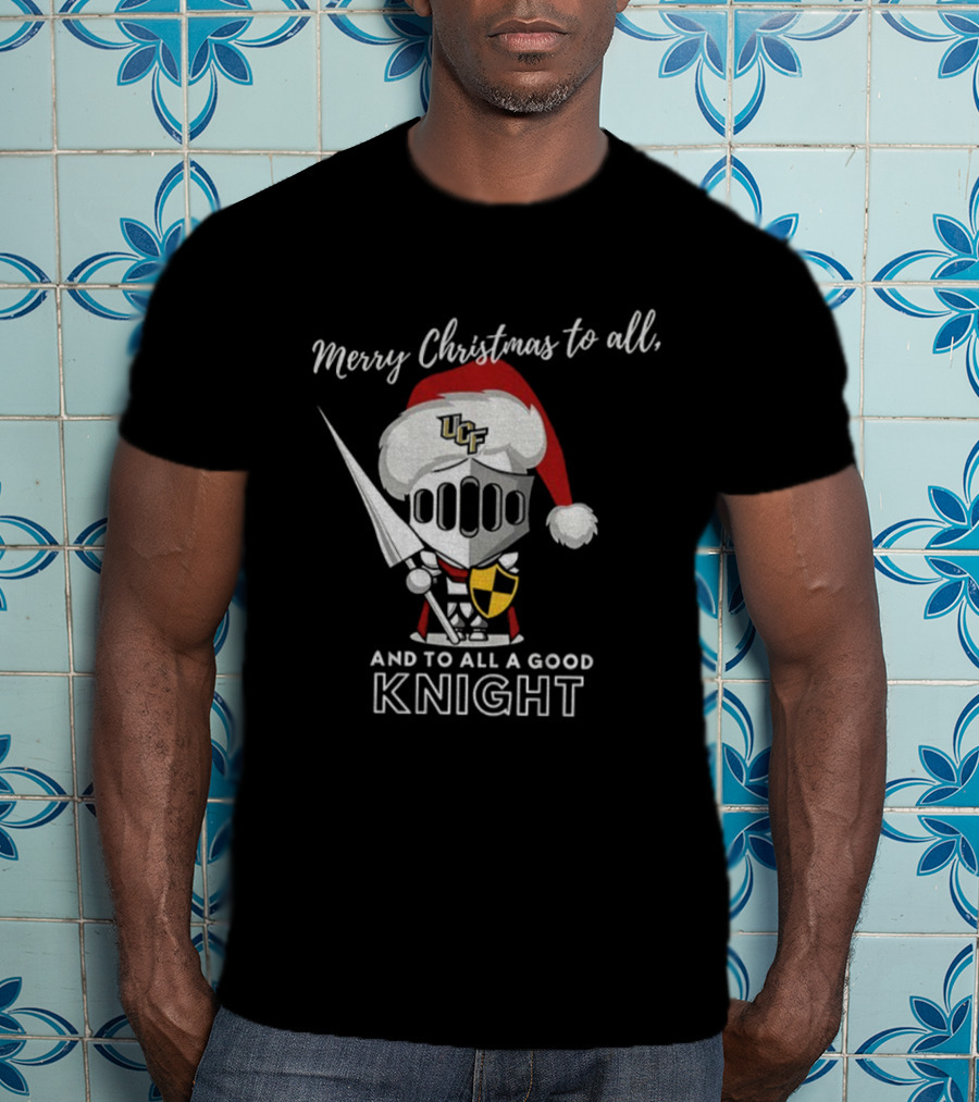 UCF Knight Merry Christmas To All And To All A Good Knight Santa Hat T-Shirt