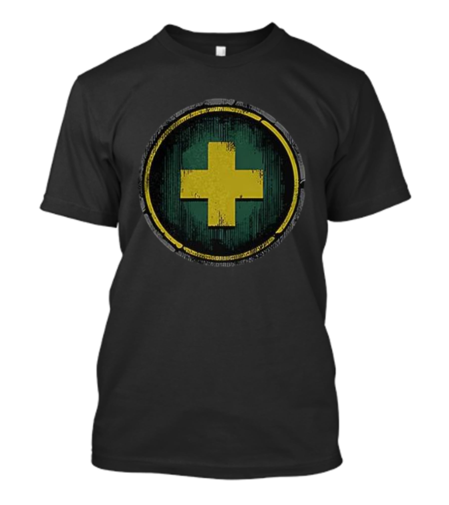Wow Dungeon Role Heal Iconic Yellow Cross T-Shirt