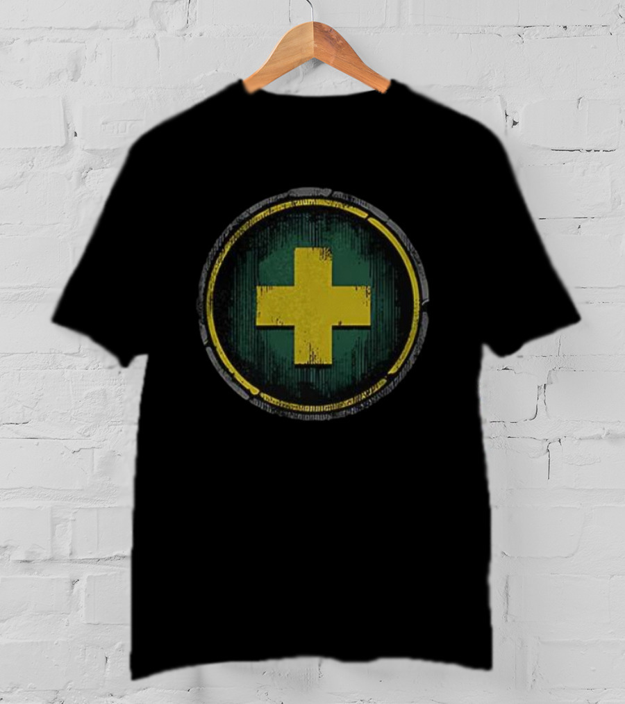 Wow Dungeon Role Heal Iconic Yellow Cross T-Shirt