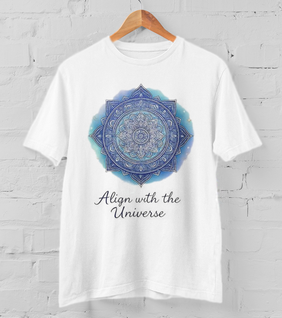 Align With The Universe Mandala Blue Celestial T-Shirt