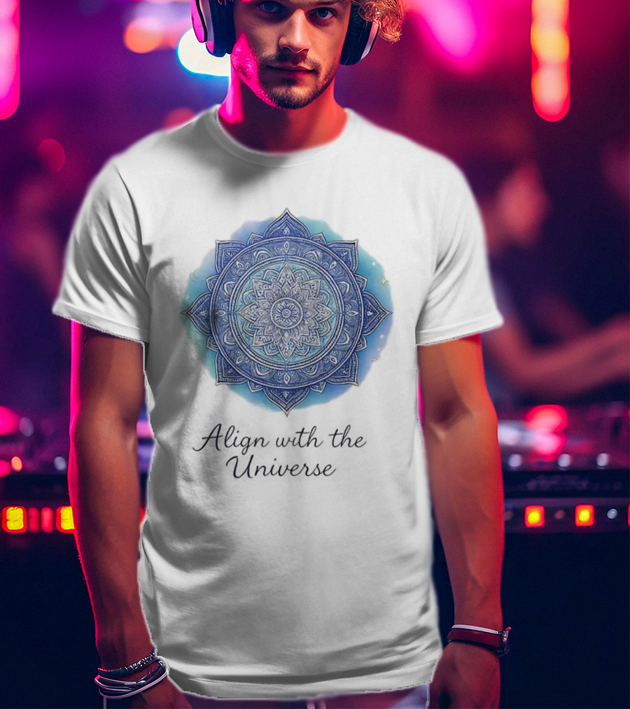 Align With The Universe Mandala Blue Celestial T-Shirt