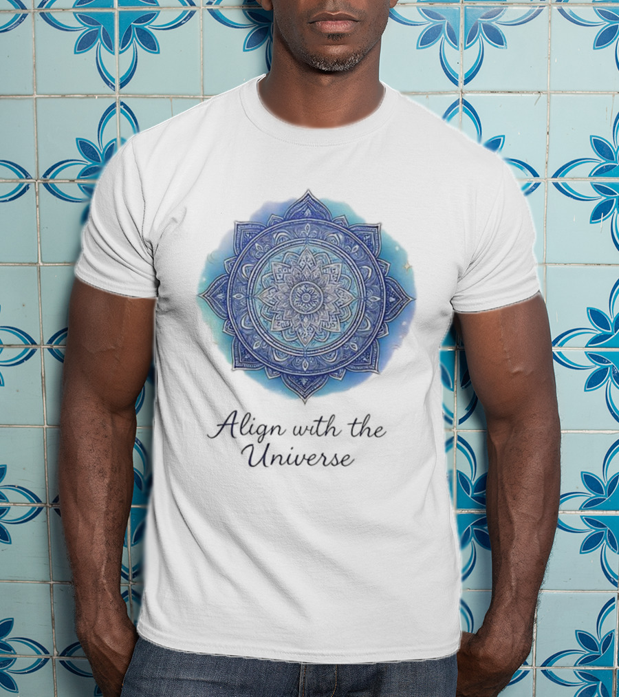 Align With The Universe Mandala Blue Celestial T-Shirt