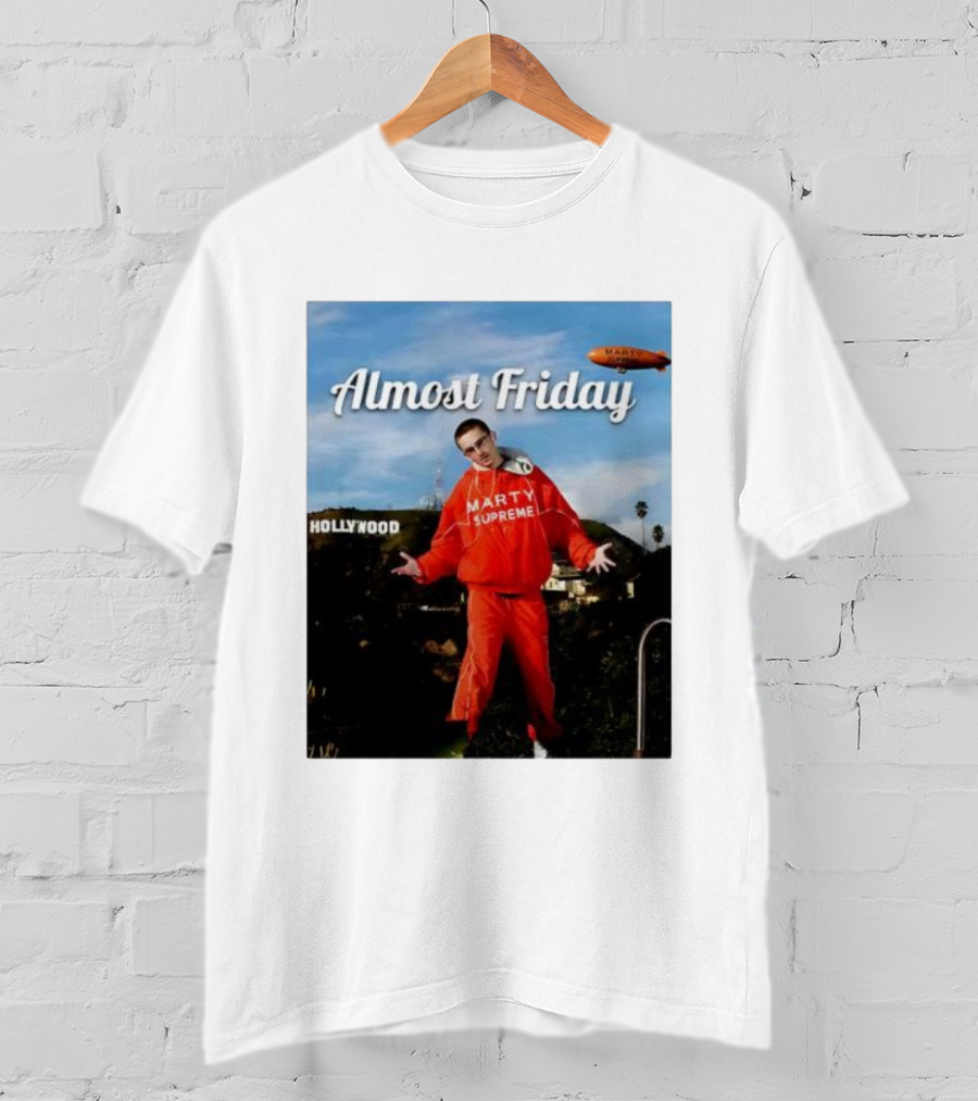 Almost Friday Marty Supreme Hollywood Hills Sky Blimp T-Shirt