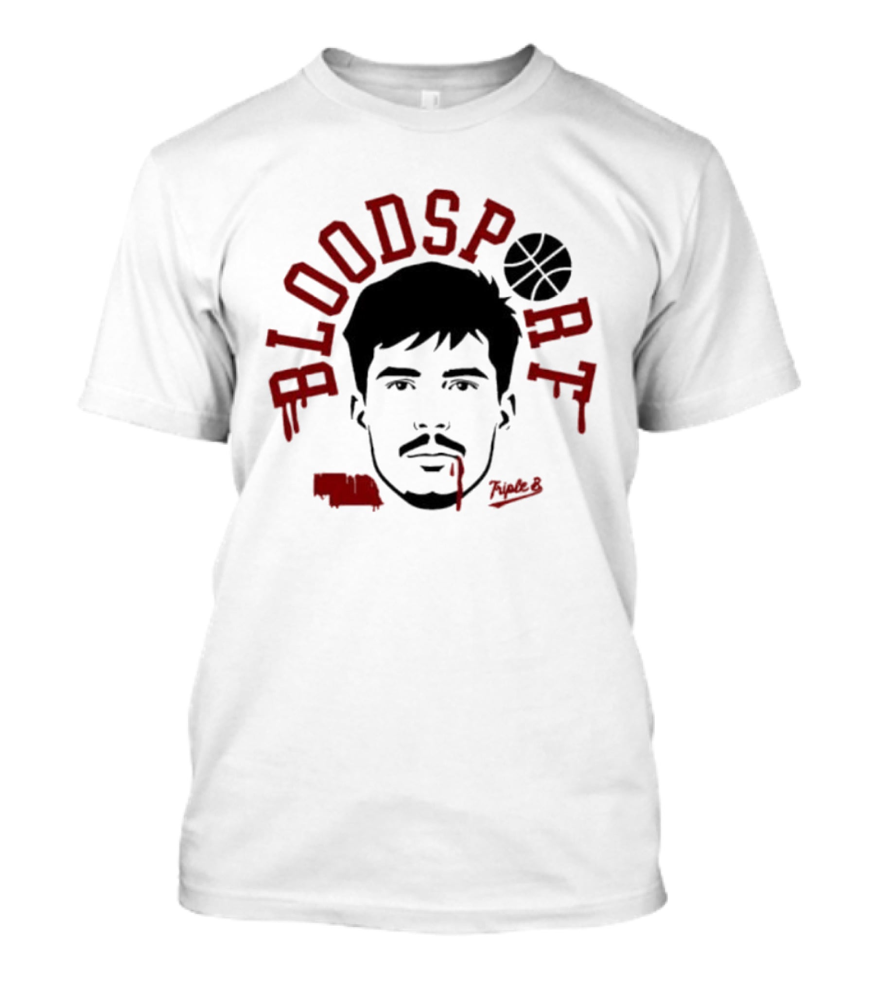 Bloodsport Basketball Player Face With Signature T-Shirt