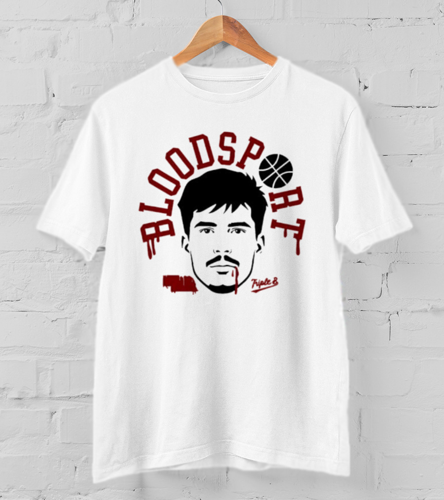 Bloodsport Basketball Player Face With Signature T-Shirt