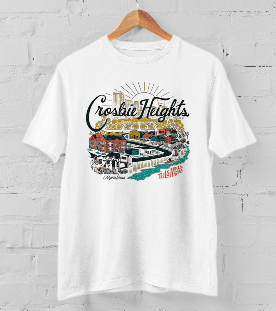 Crosbie Heights Tulsa City Riverfront Neighborhood Scene T-Shirt
