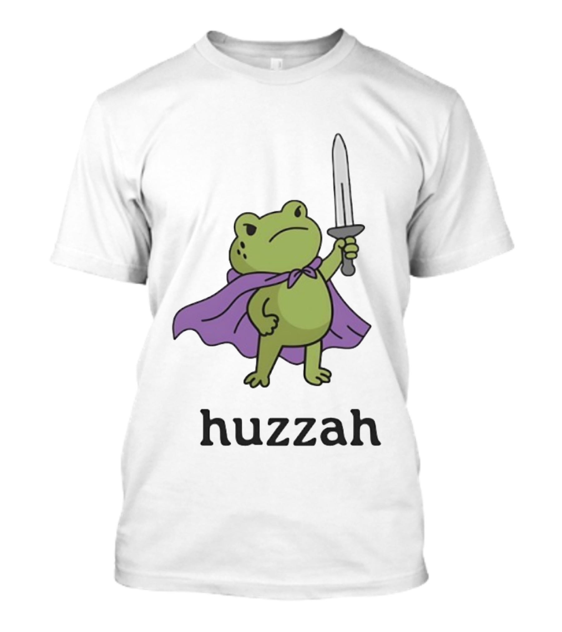 Huzzah Frog Purple Cloak Sword T-Shirt