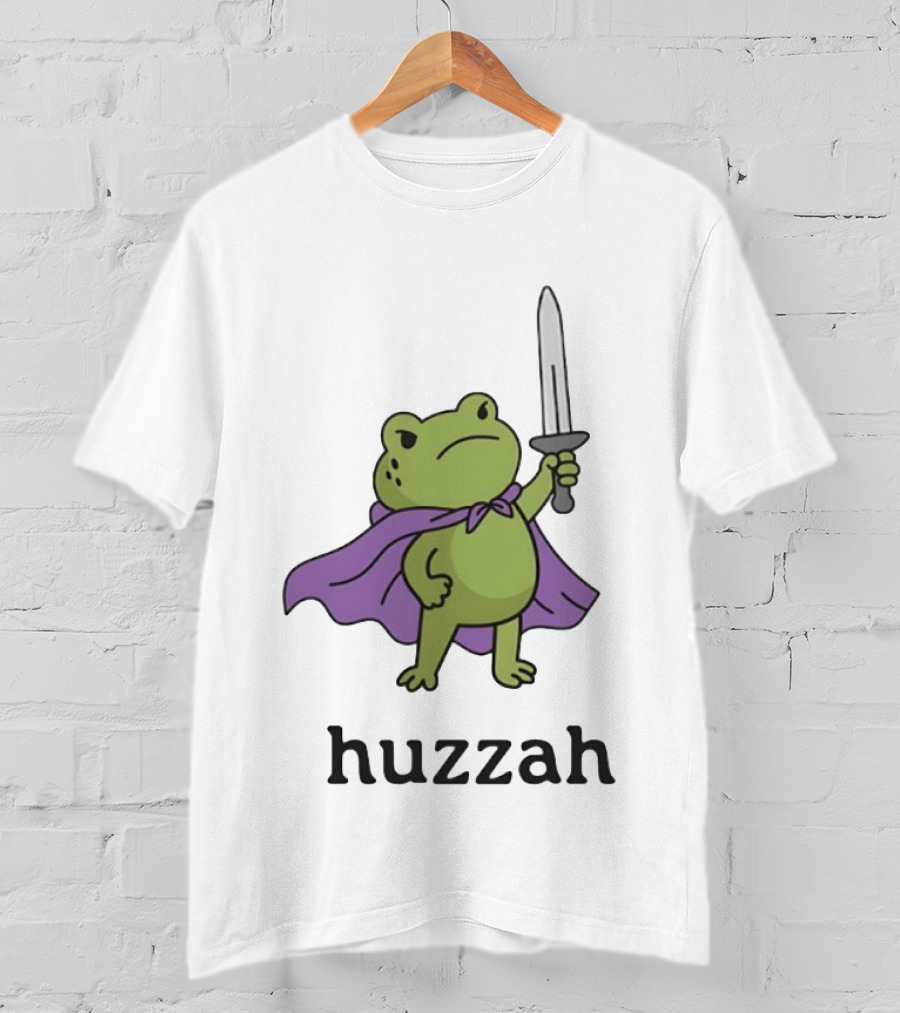 Huzzah Frog Purple Cloak Sword T-Shirt