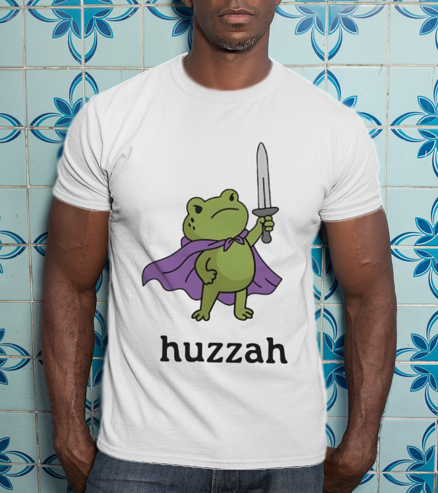 Huzzah Frog Purple Cloak Sword T-Shirt