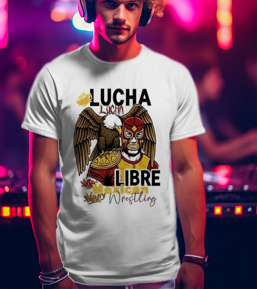 Mexican Wrestlin Lucha Libre Classic Eagle Masked Fighter T-Shirt