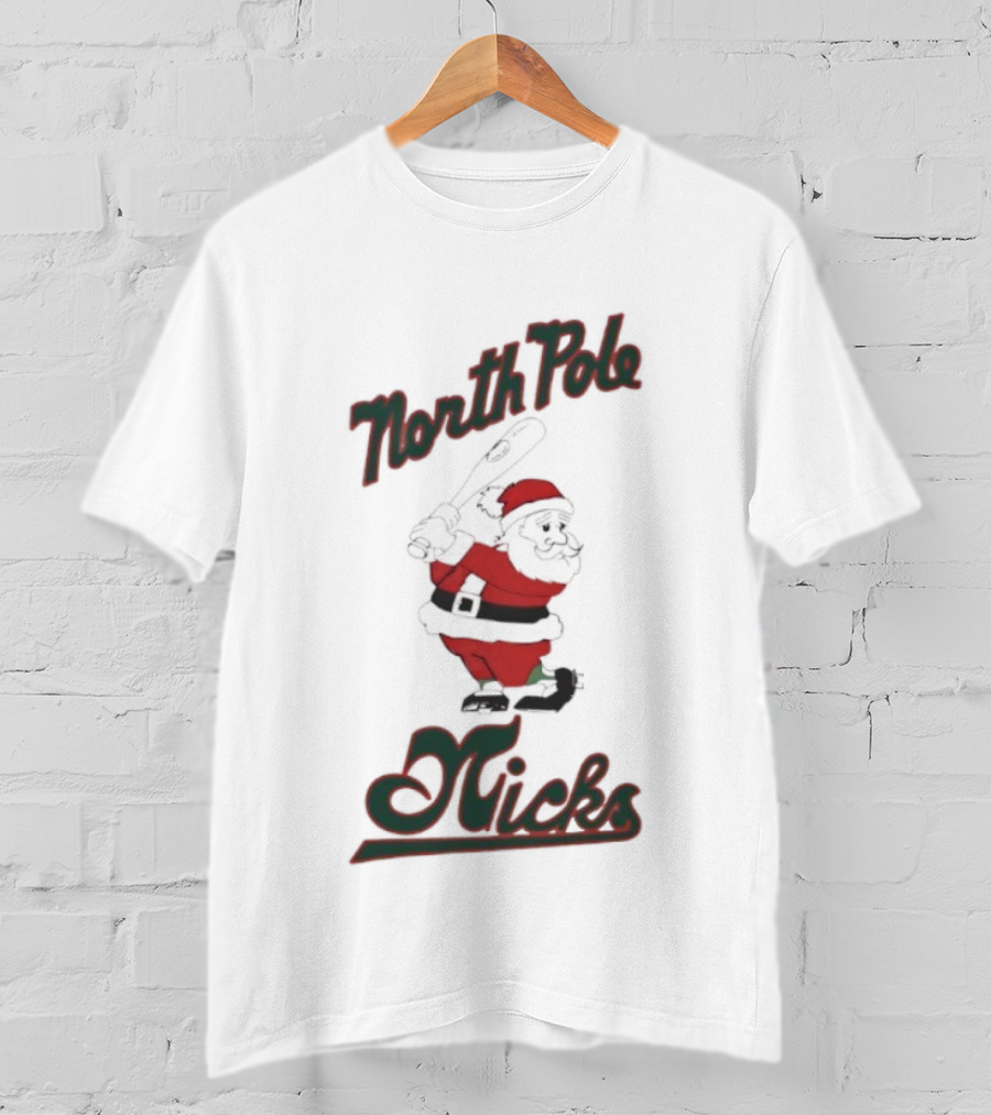 North Pole Nicks Santa Christmas Noir T-Shirt