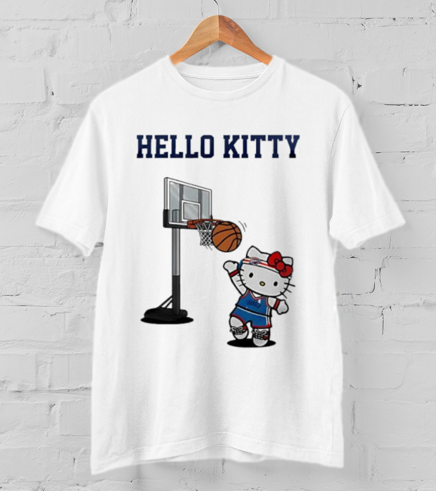 Hello Kitty Oklahoma City Thunder Basketball Collaboration Holiday Fan Favorite T-Shirt