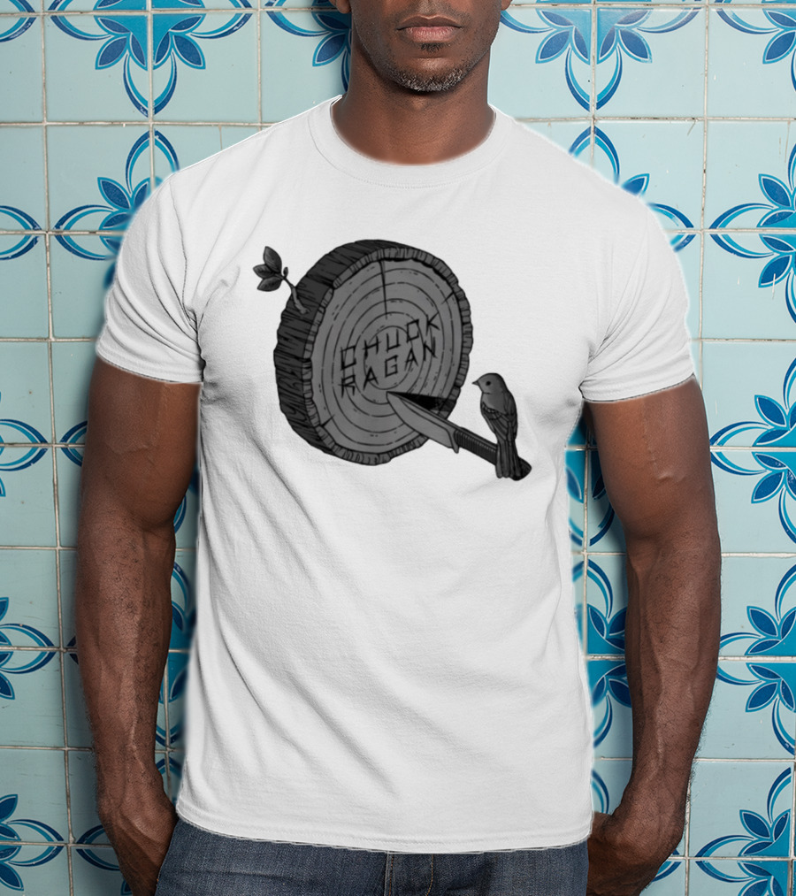 Chuck Ragan Target Practice Woodblock Bird Knife T-Shirt