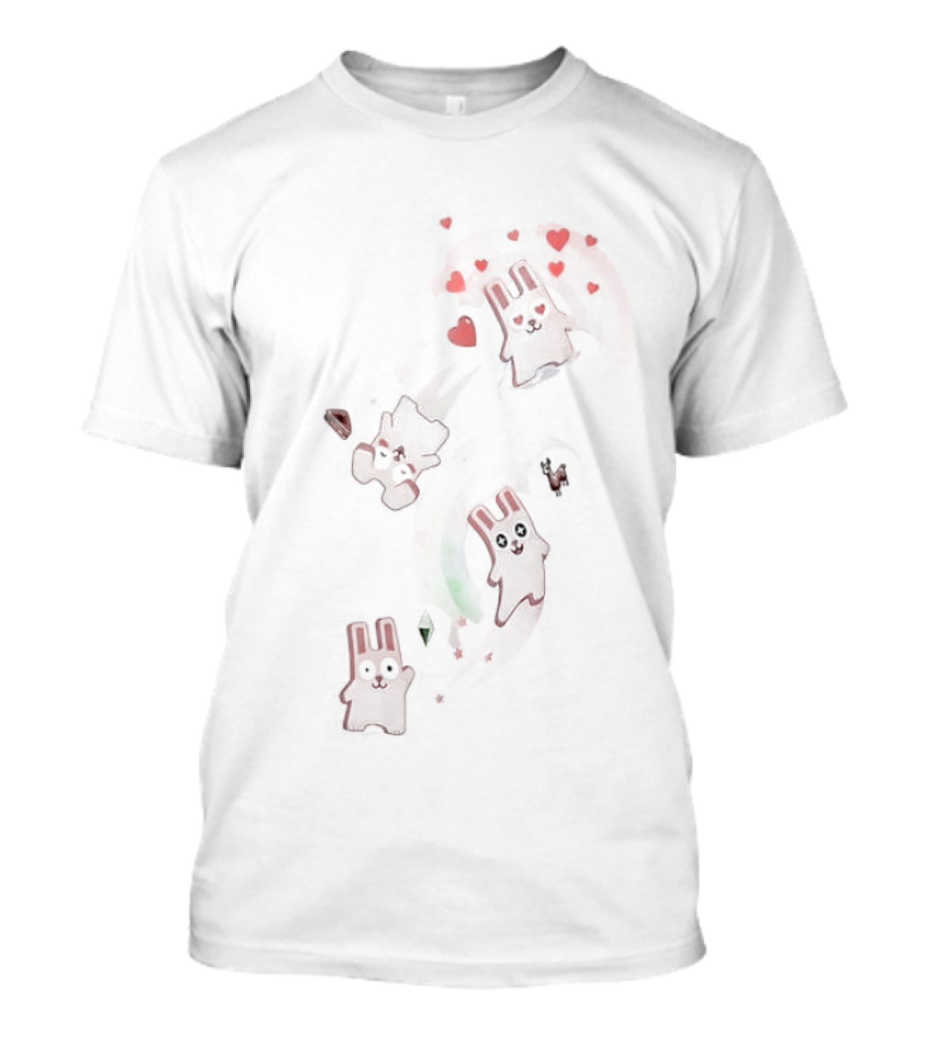 The Sims Freezer Bunny Rainbow Colorful Cute Playful T-Shirt