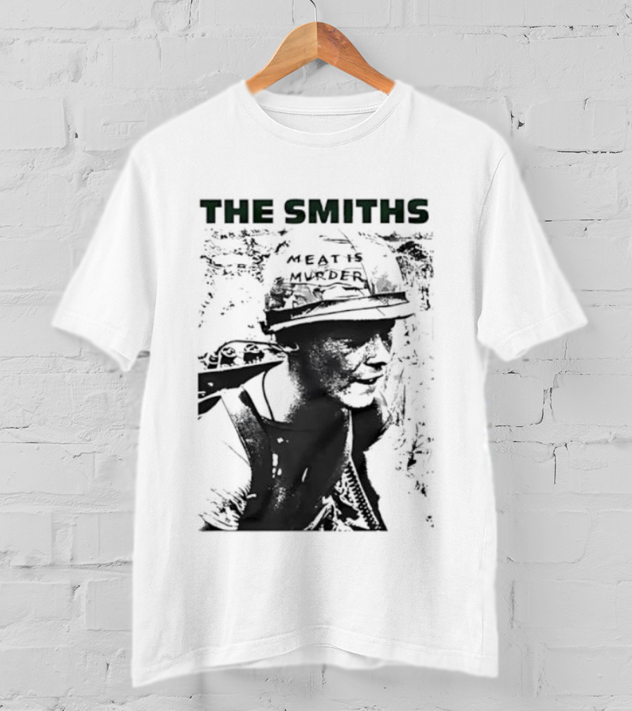 The Smiths Meat Is Murder 1985 Vietnam War Documentary Soldier Helmet T-Shirt
