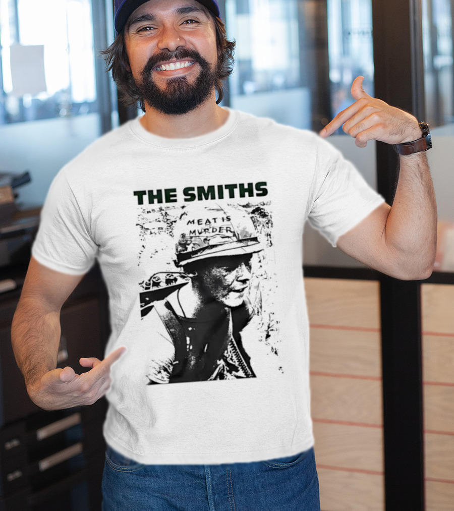 The Smiths Meat Is Murder 1985 Vietnam War Documentary Soldier Helmet T-Shirt