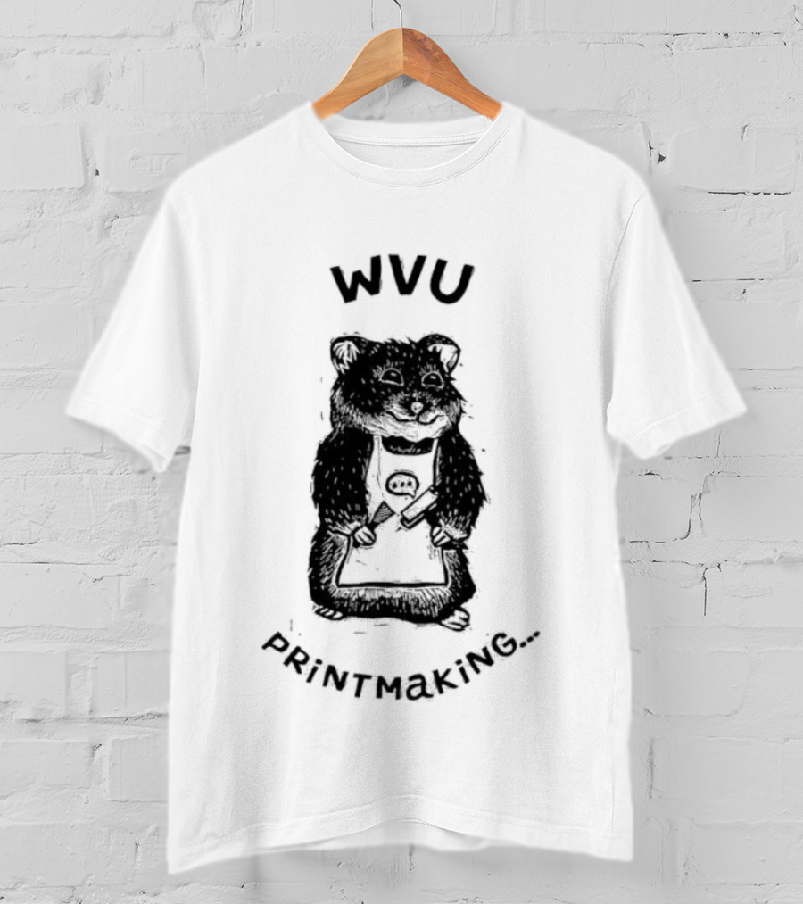WVU Engraved Hamster Chef Printmaking T-Shirt