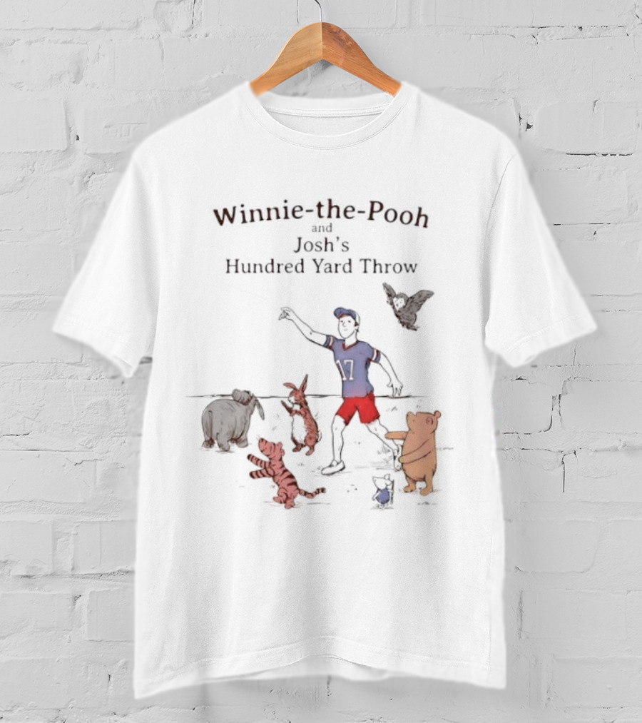 Winnie The Pooh Josh's Hundred Yard Throw Football Scene With Iconic Characters T-Shirt
