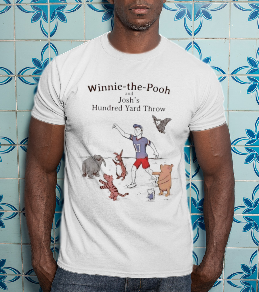 Winnie The Pooh Josh's Hundred Yard Throw Football Scene With Iconic Characters T-Shirt