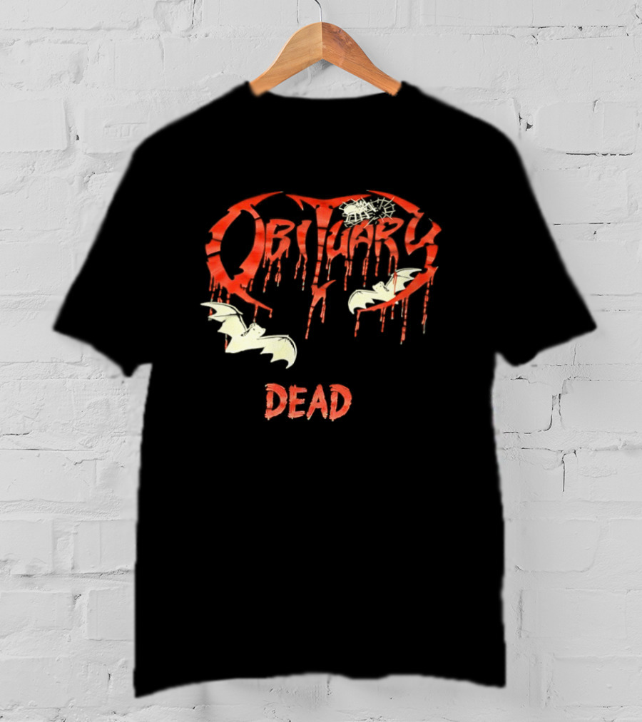 Obituary Dead Dripping Blood Bats T-Shirt