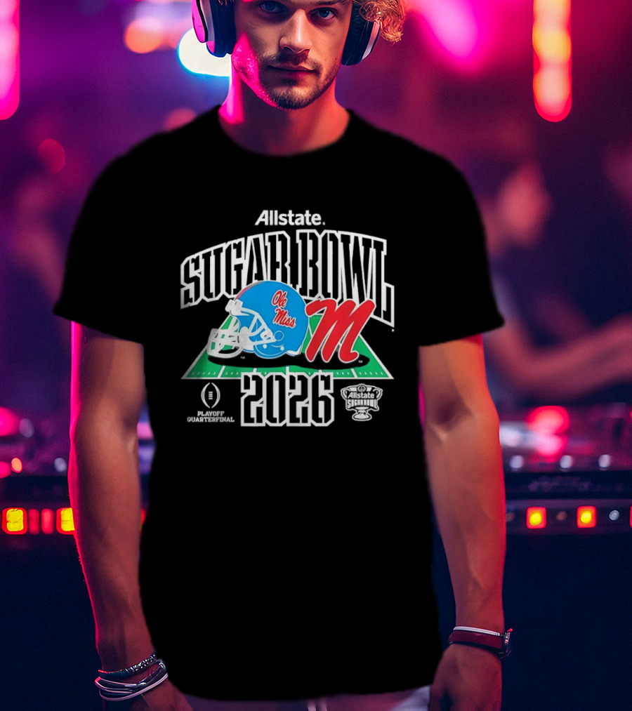 Allstate Sugar Bowl 2026 Ole Miss Rebels Football Helmet T-Shirt