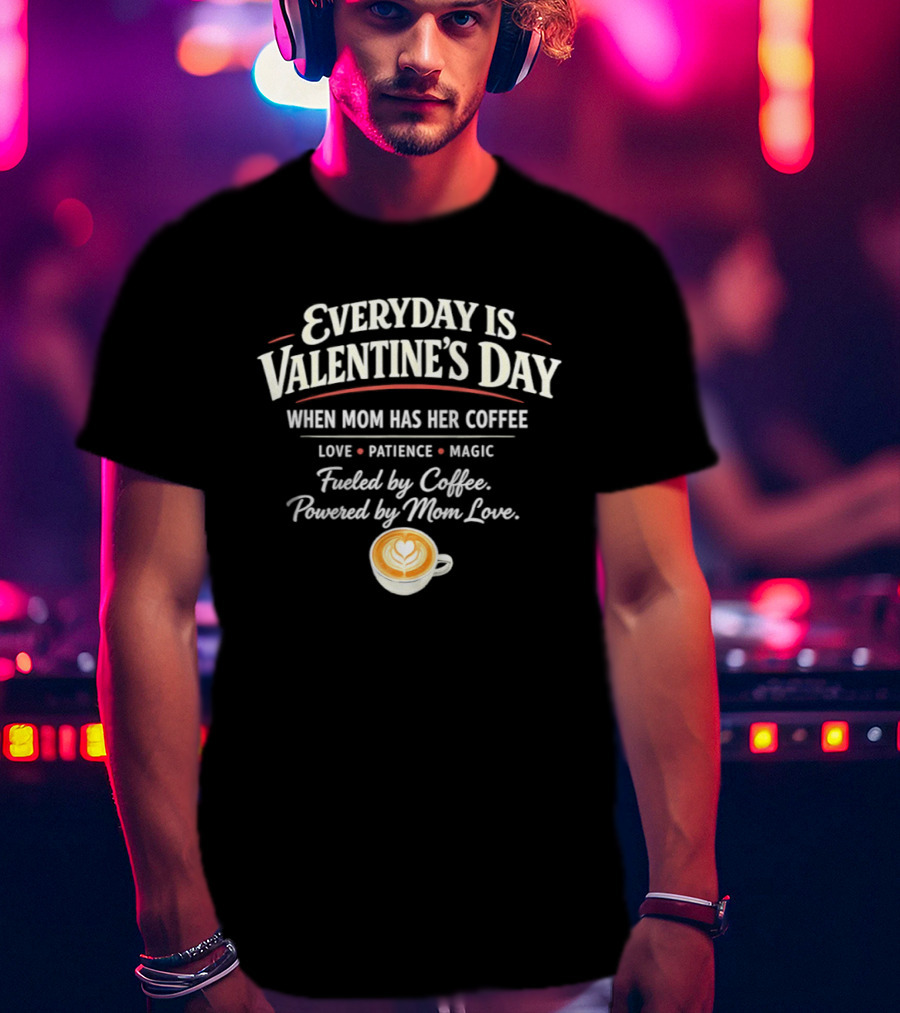 Everyday Is Valentine’s Day When Mom Has Her Coffee Love Patience Magic T-Shirt
