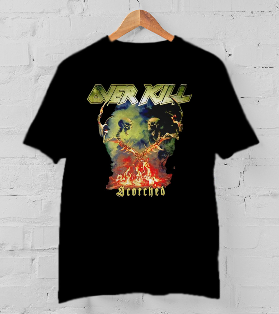 Overkill Scorched Skull Flames Tour Night T-Shirt