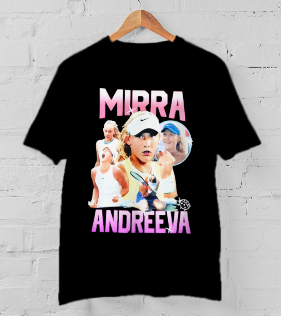 Mirra Andreeva Tennis Vintage Style Pink Athletic Sports T-Shirt