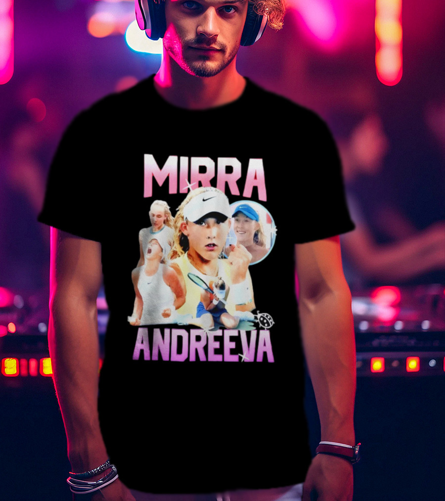 Mirra Andreeva Tennis Vintage Style Pink Athletic Sports T-Shirt