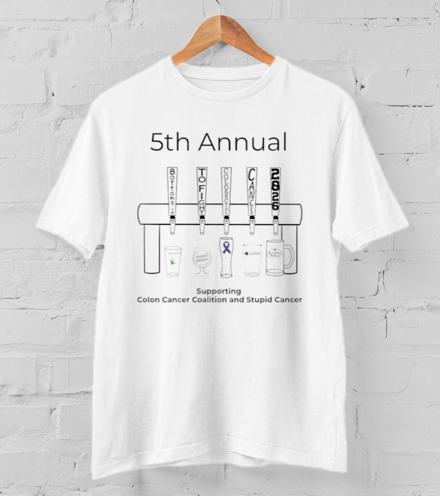 5th Annual Supporting Colon Cancer Coalition And Stupid Cancer Event Blue Ribbon Awareness T-Shirt