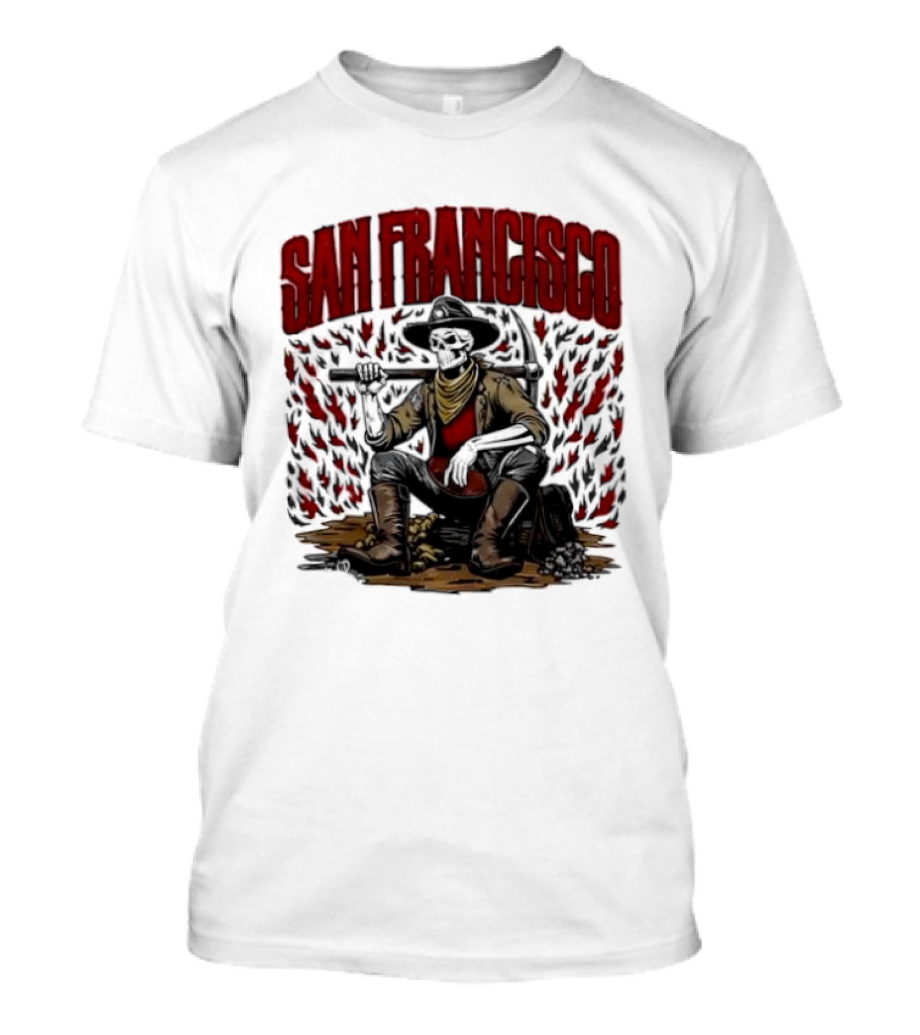 San Francisco 49ers Cowboy Skeleton Football T-Shirt