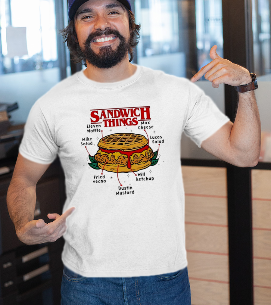 Sandwich Things Stranger Things Eleven Waffle Max Cheese Mike Lucas Salad T-Shirt