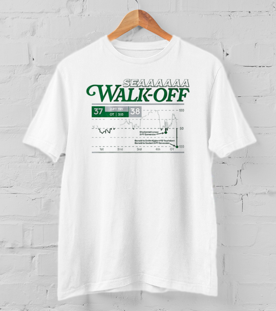 SEAAAAAA Walk Off 37 38 Seattle Seahawks Chart Victory Plot T-Shirt