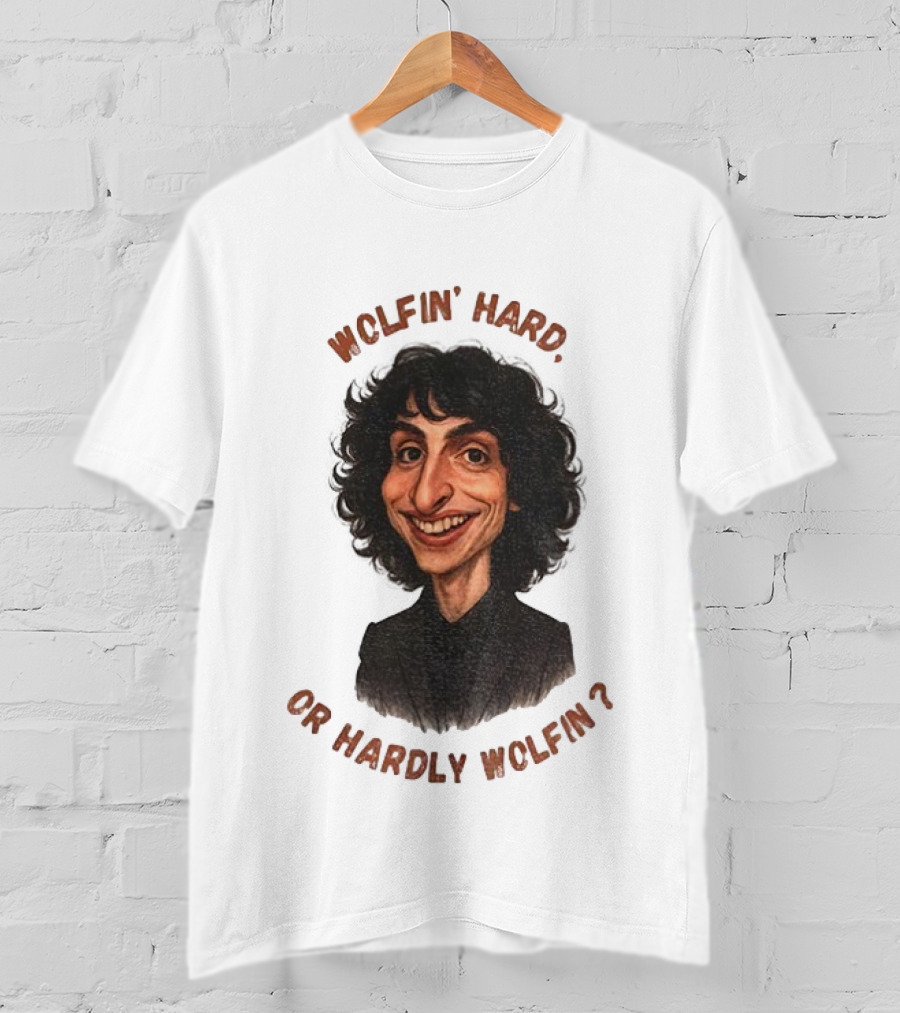Finn Wolfhard Stranger Things Caricature Wolfin’ Hard Or Hardly Wolfin T-Shirt
