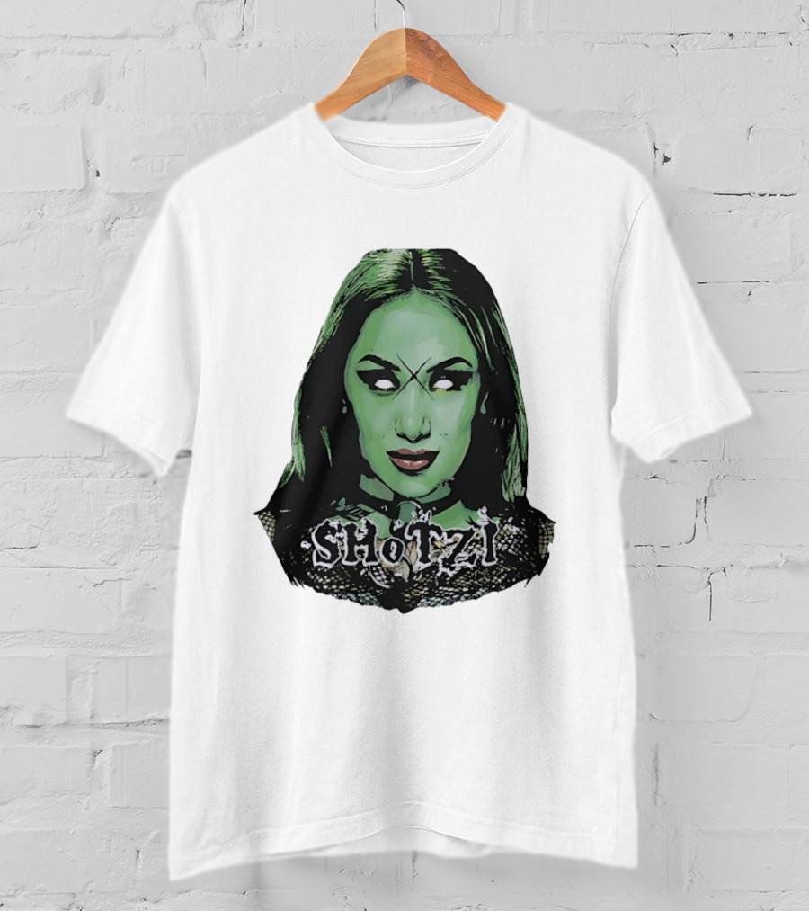 Shotzi Blackheart Green Face Horror T-Shirt