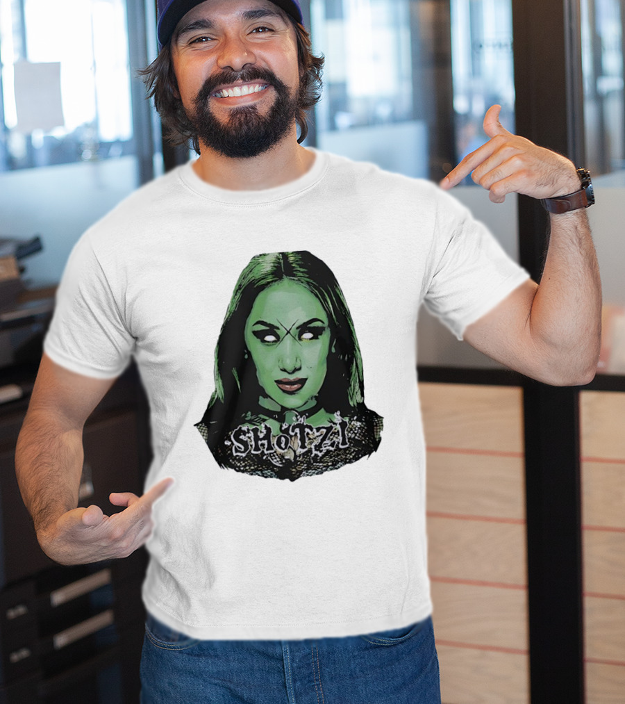 Shotzi Blackheart Green Face Horror T-Shirt