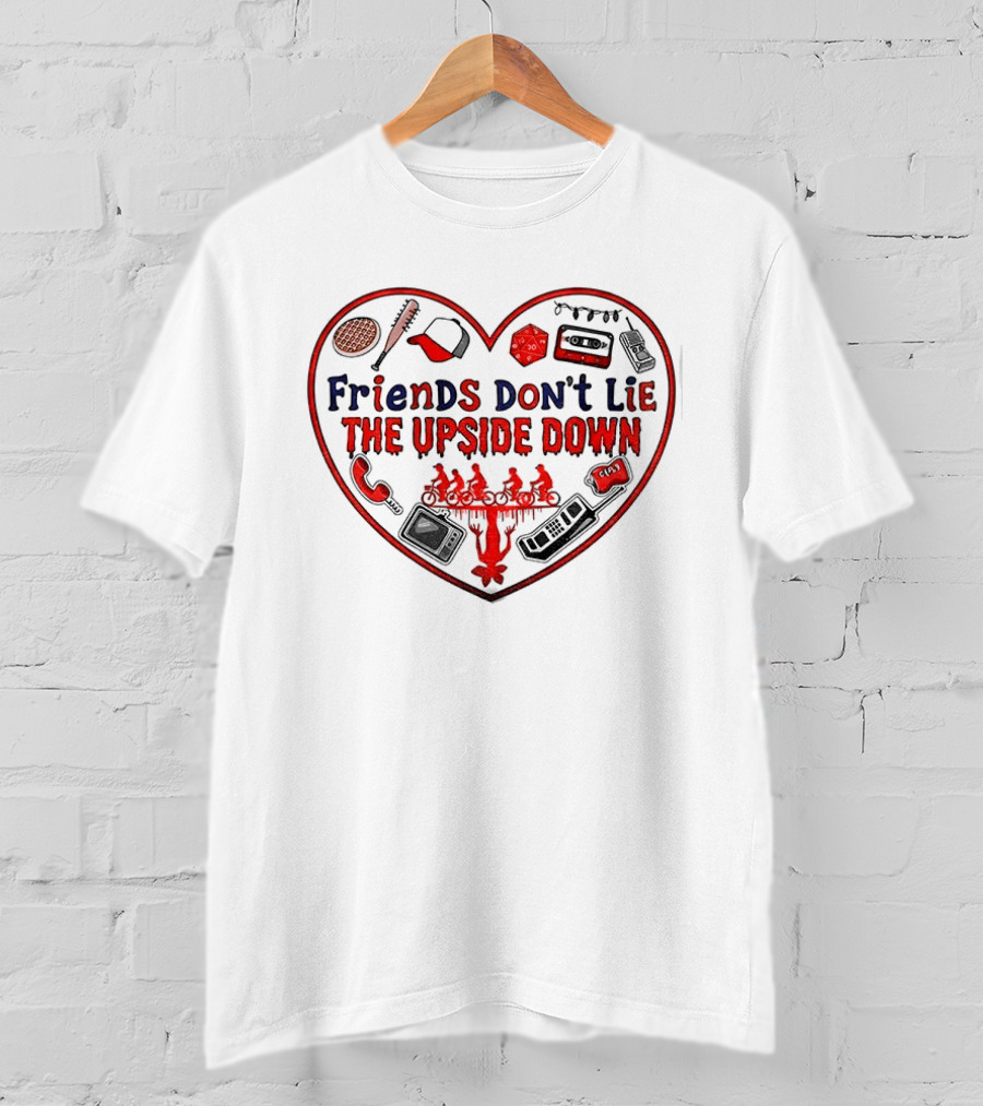 Friends Don’t Lie The Upside Down Stranger Things Heart Vintage T-Shirt