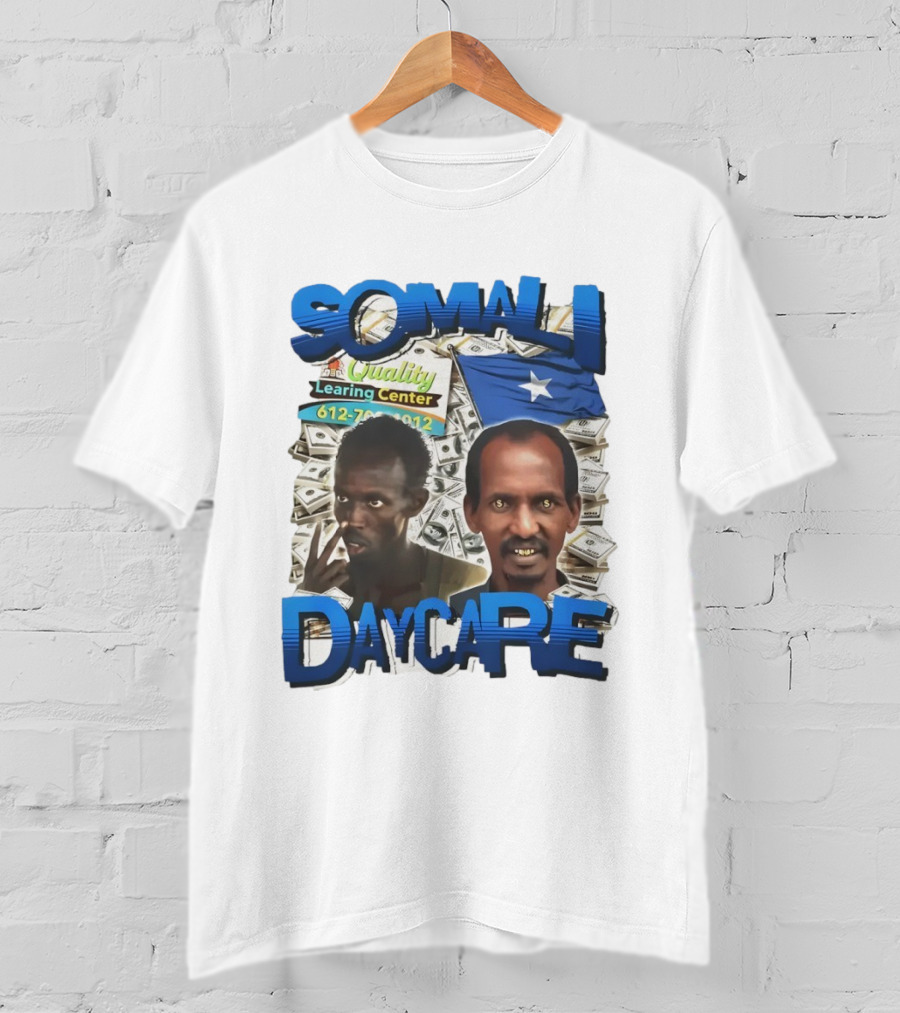 Somali Daycare Quality Learning Center Dollar Background T-Shirt
