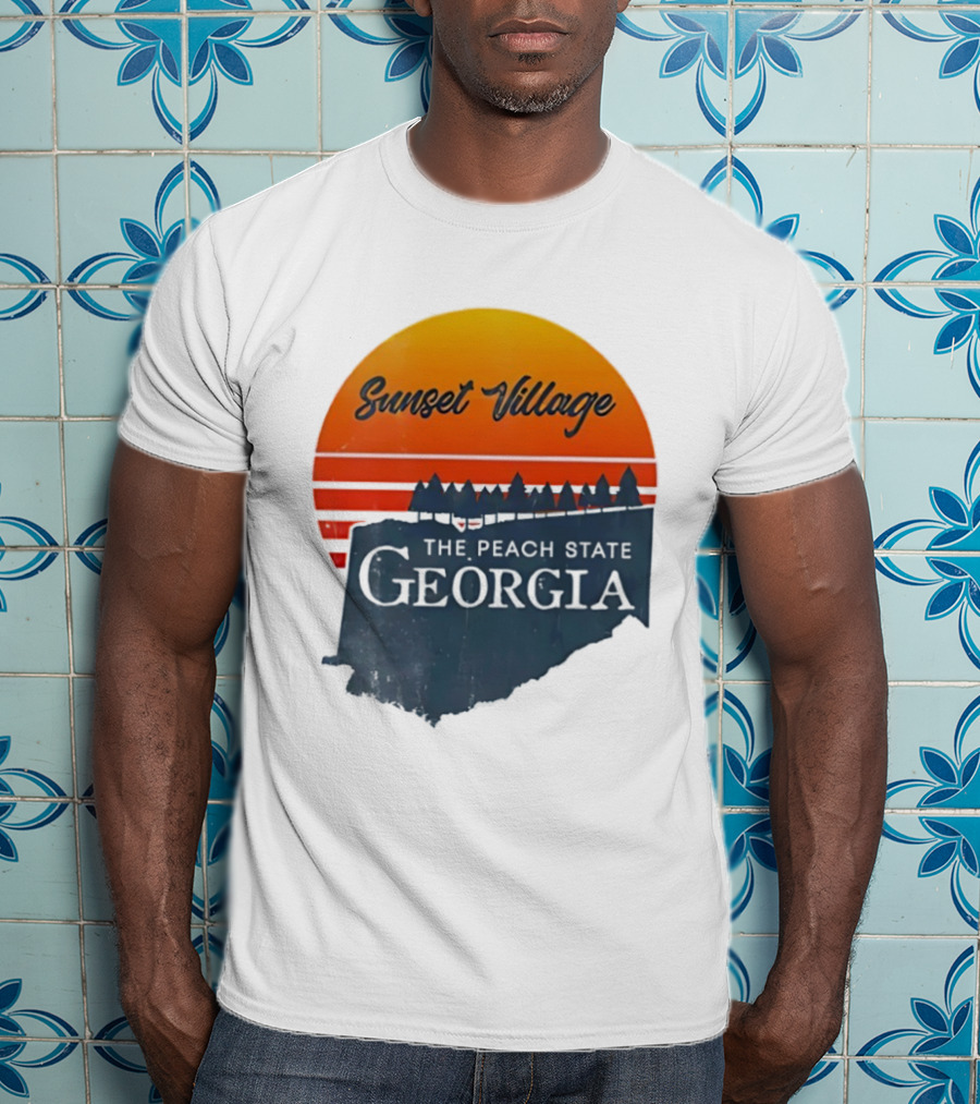 Sunset Village The Peach State Georgia T-Shirt