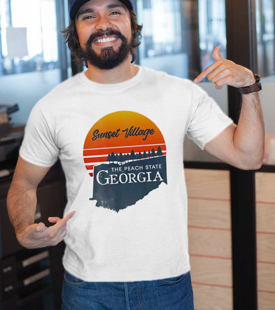 Sunset Village The Peach State Georgia T-Shirt