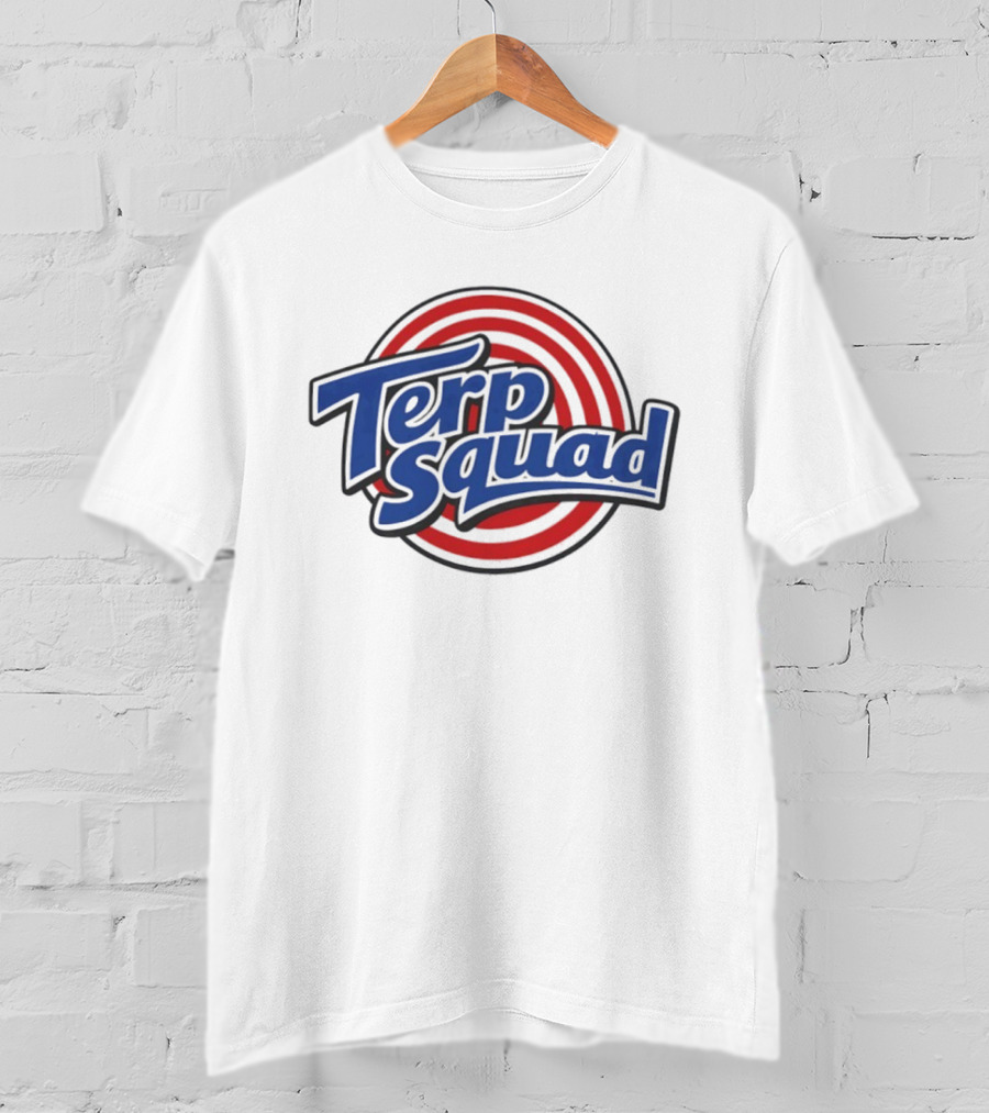 Terp Squad Looney Tunes Style Red Circular Rings T-Shirt