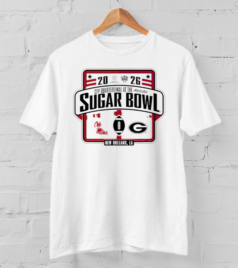 Ole Miss Rebels Vs Georgia Bulldogs Allstate Sugar Bowl CFP Quarterfinal 2025 2026 T-Shirt