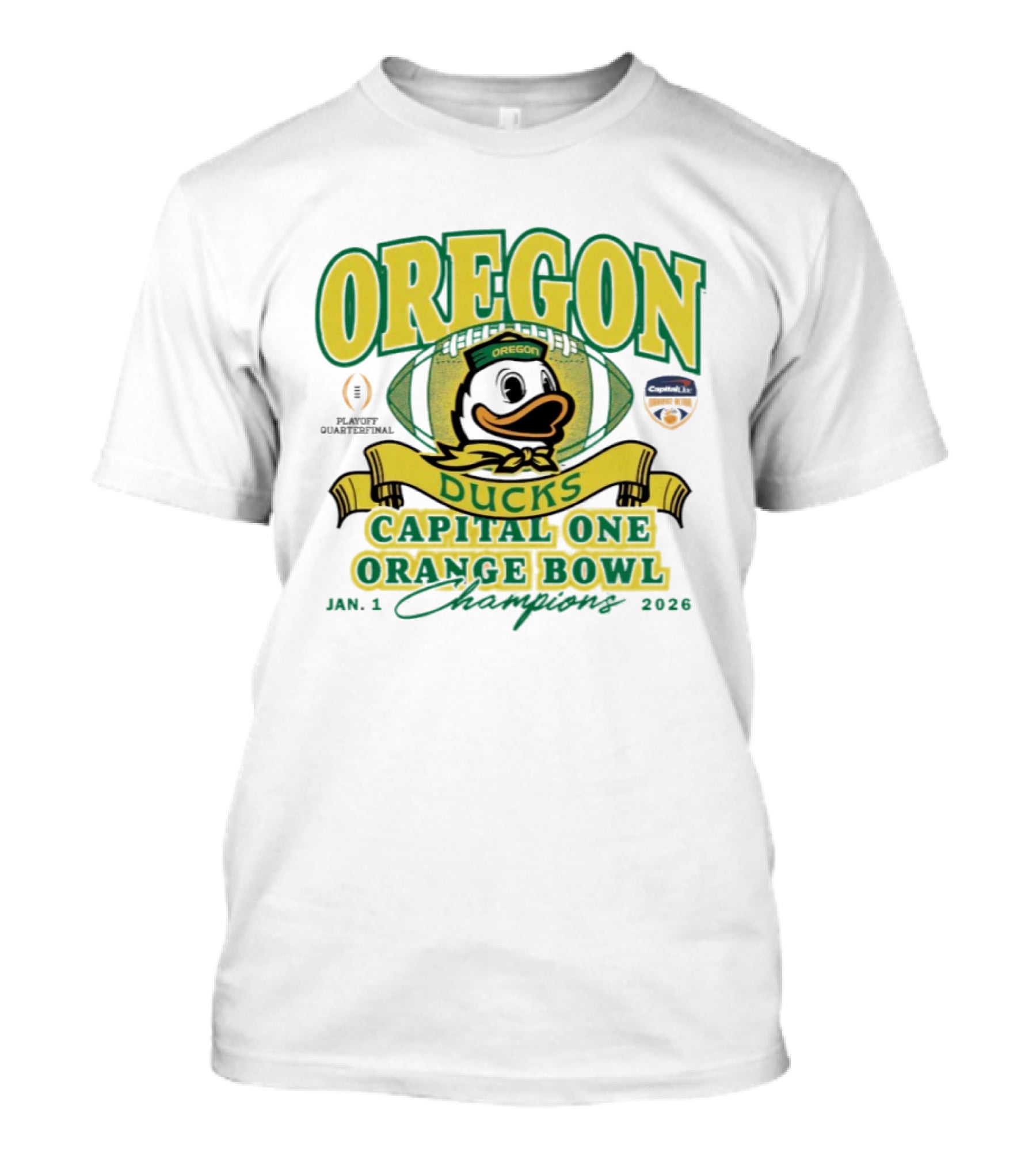 Oregon Ducks Capital One Orange Bowl Champions January 1 2026 T-Shirt