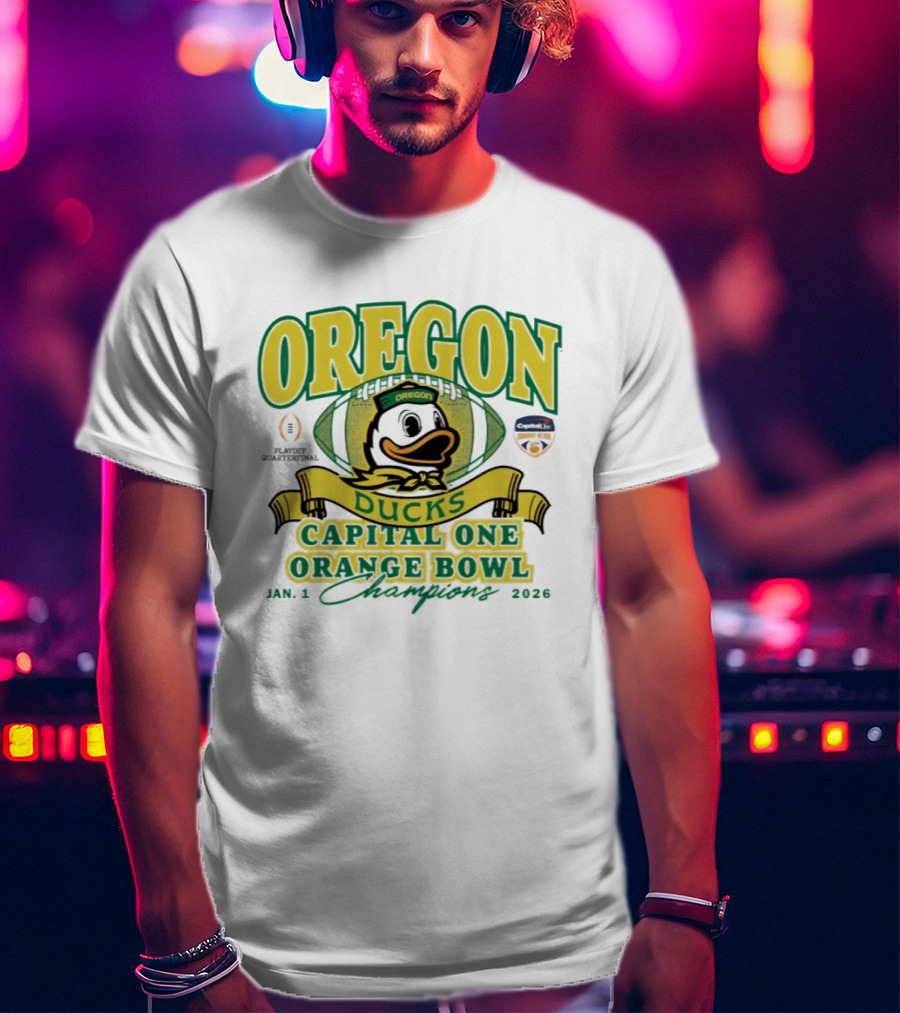 Oregon Ducks Capital One Orange Bowl Champions January 1 2026 T-Shirt