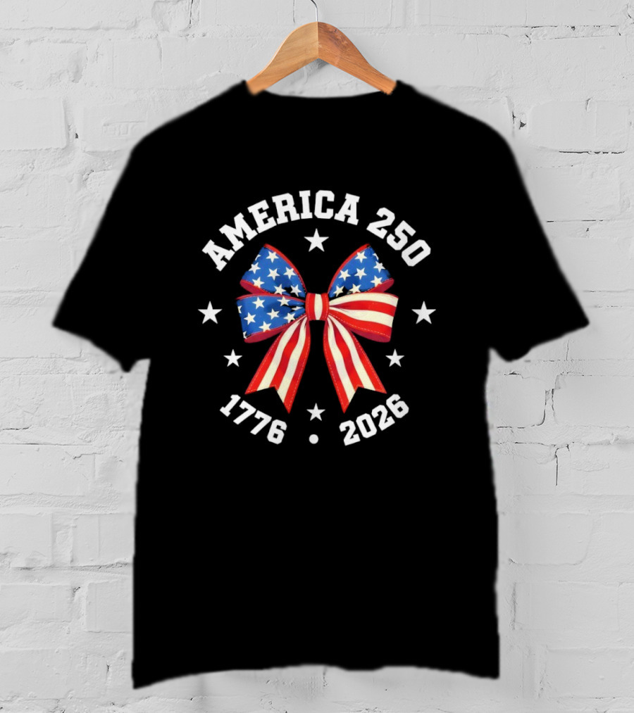 America 250 Patriotic Ribbon 1776 2026 Anniversary Celebration T-Shirt